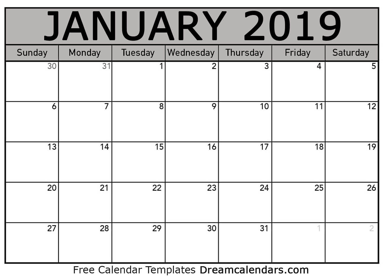Printable January 2019 Calendar Templates | by Helena Orstem | Medium