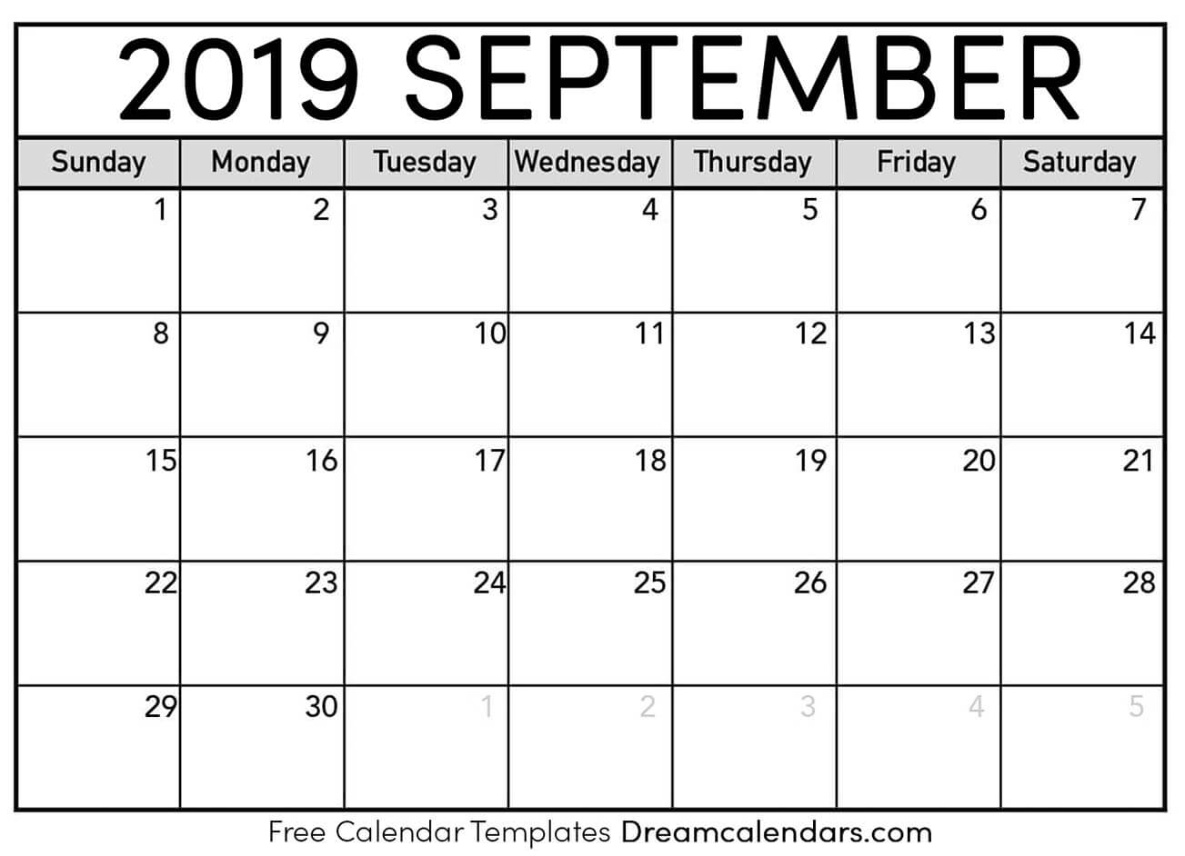 Download Printable September 19 Calendars