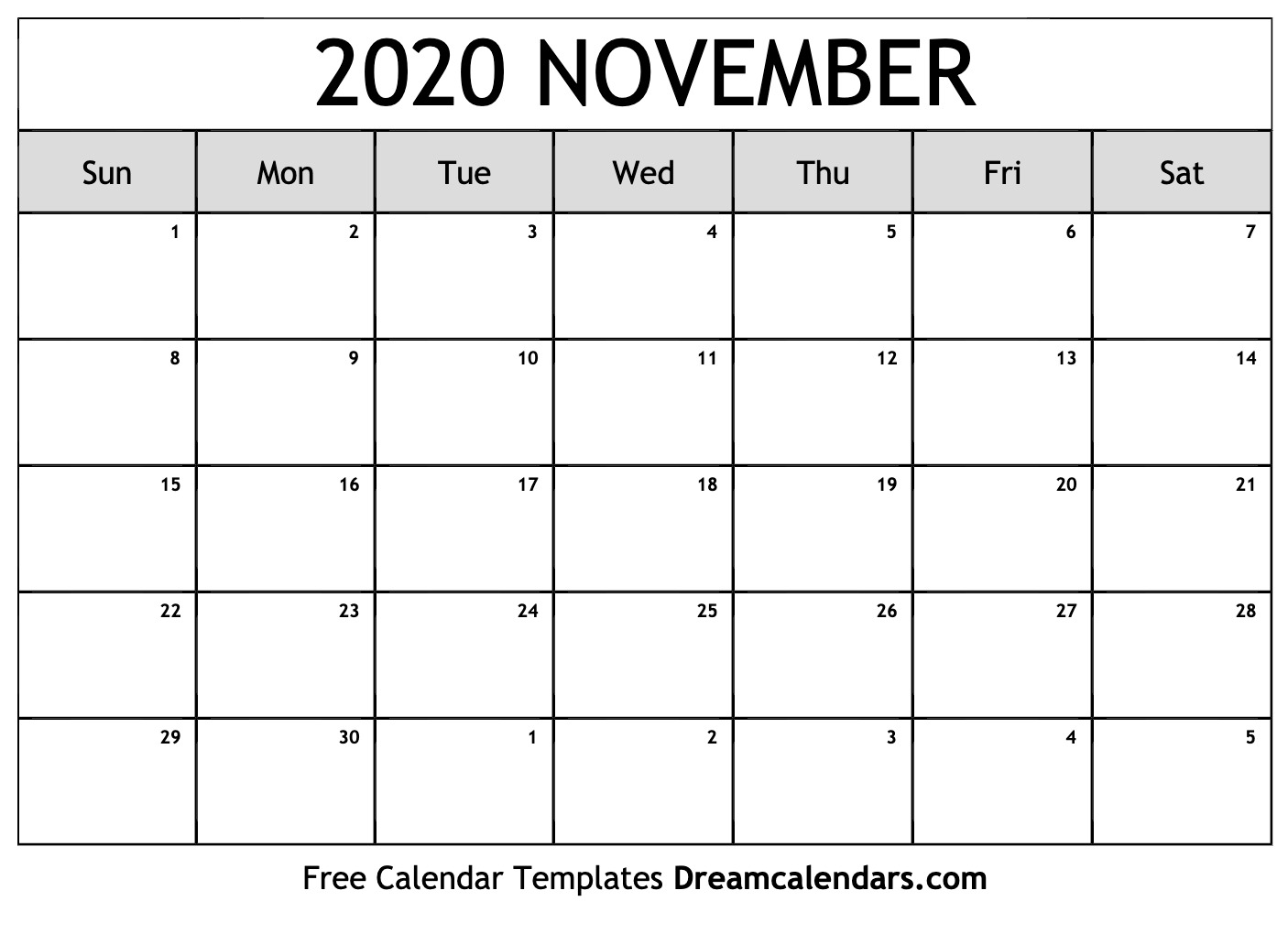 View Free Printable Nov 2020 Calendar With Holidays Background