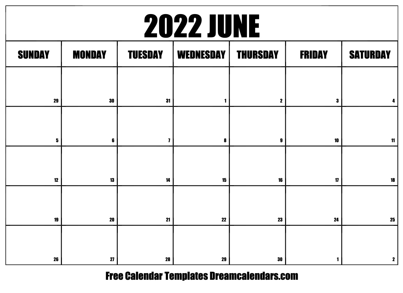June 2022 calendar | Free blank printable with holidays