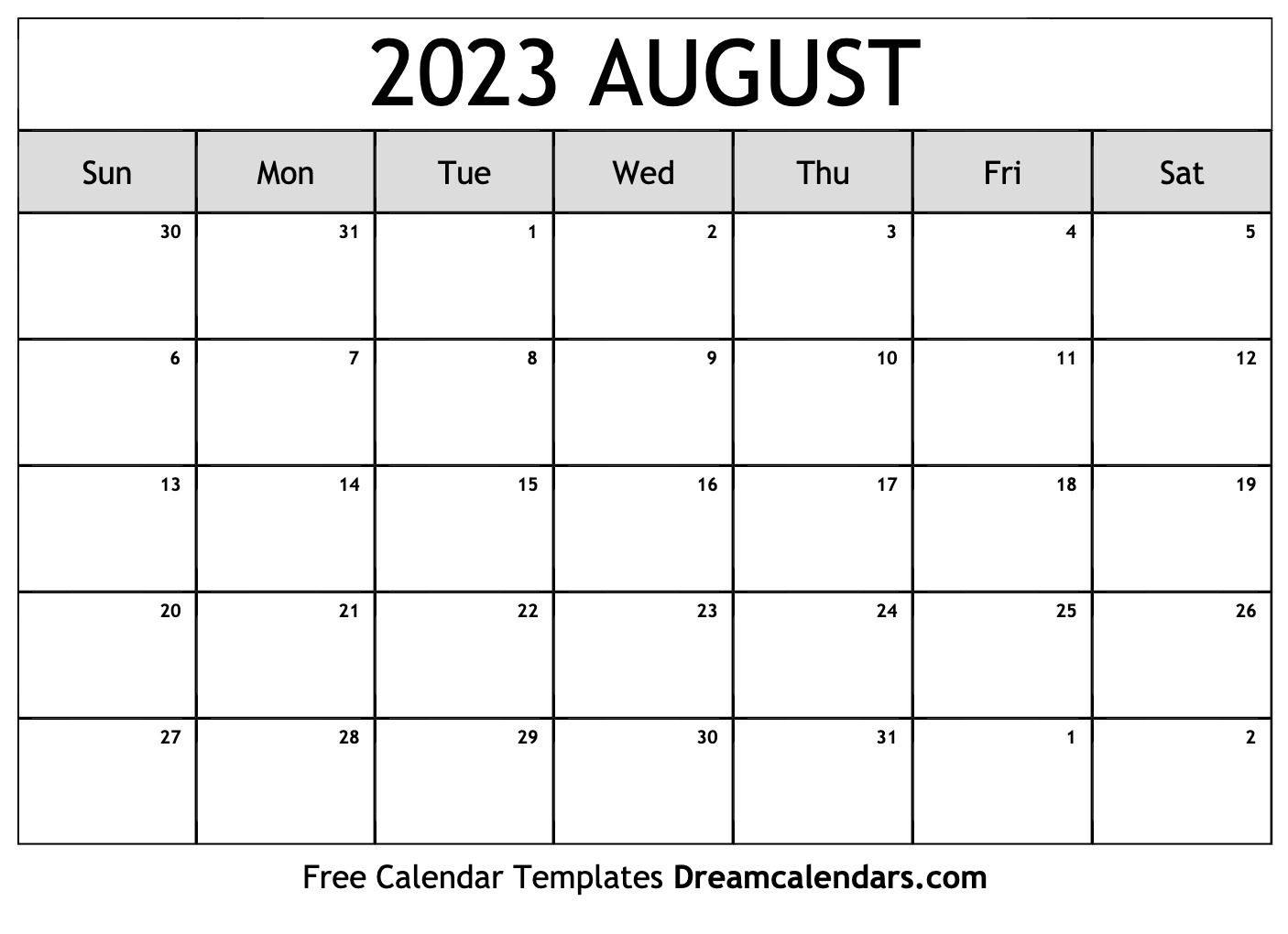 August 2023 Calendar Of The Month Free Printable August Calendar Of August 2023 Printable 