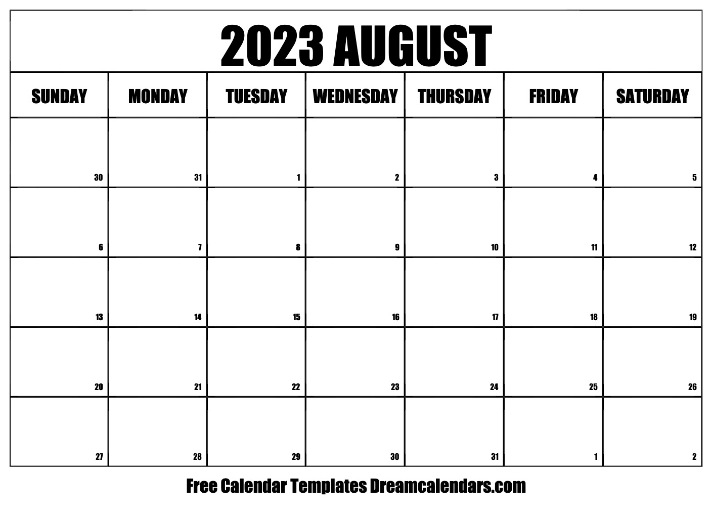 August 2023 Calendar Free Printable Calendar August 2023 Online 