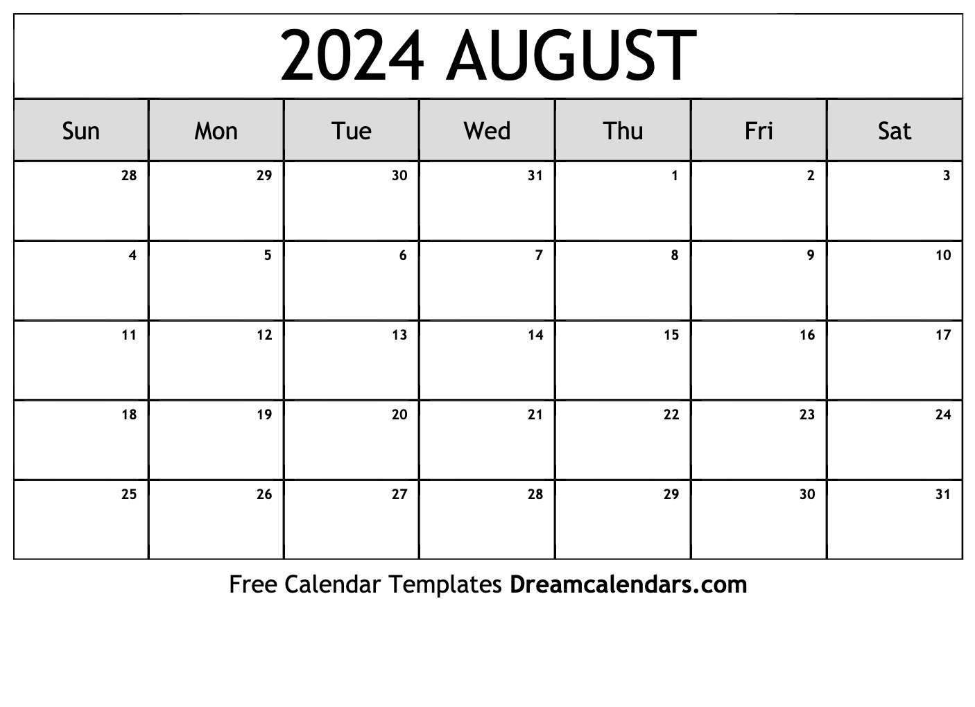 August 2024 Calendar Free Printable With Holidays And Observances