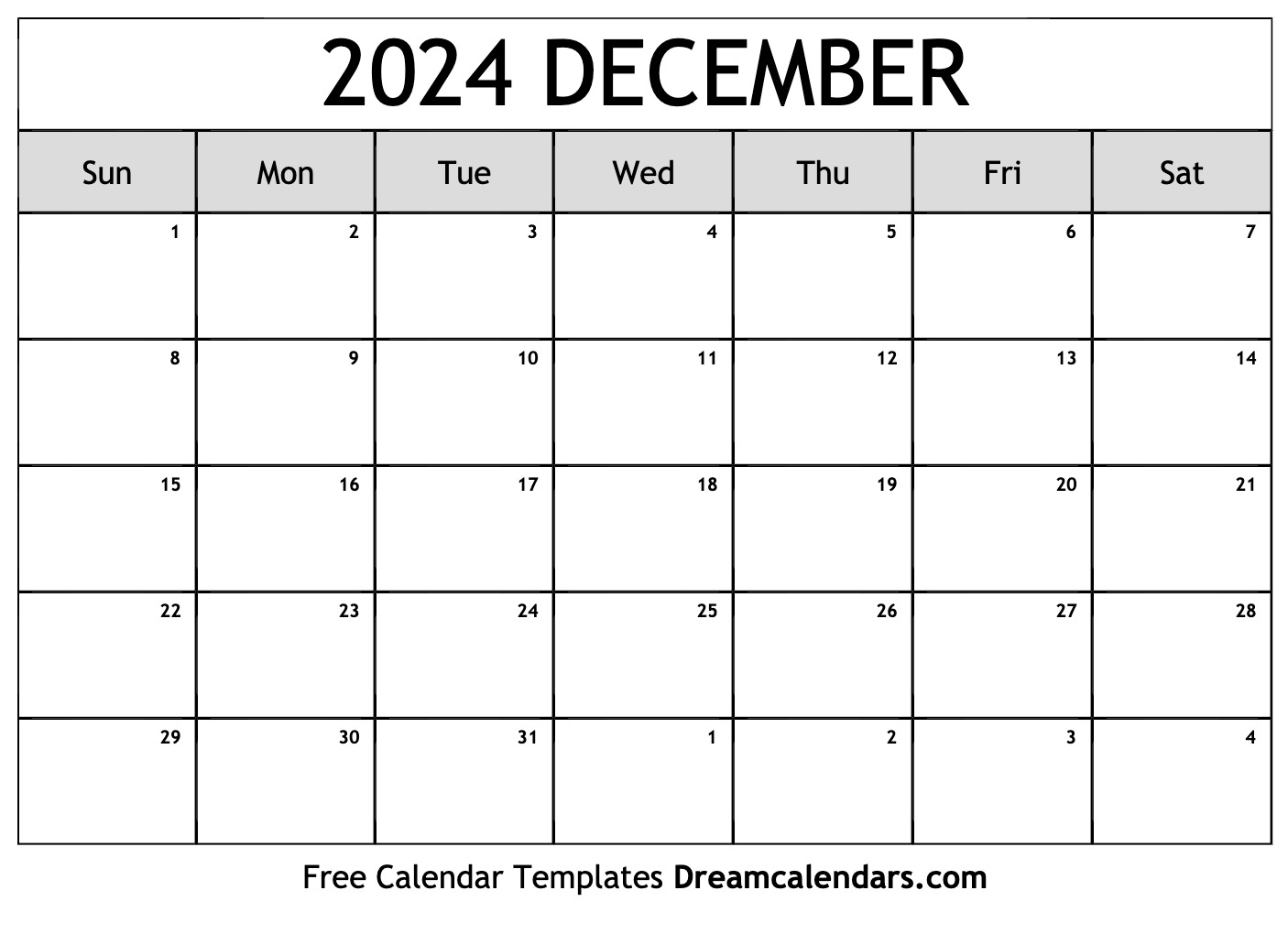 Free Printable December Calendar 2024 Bamby Carline