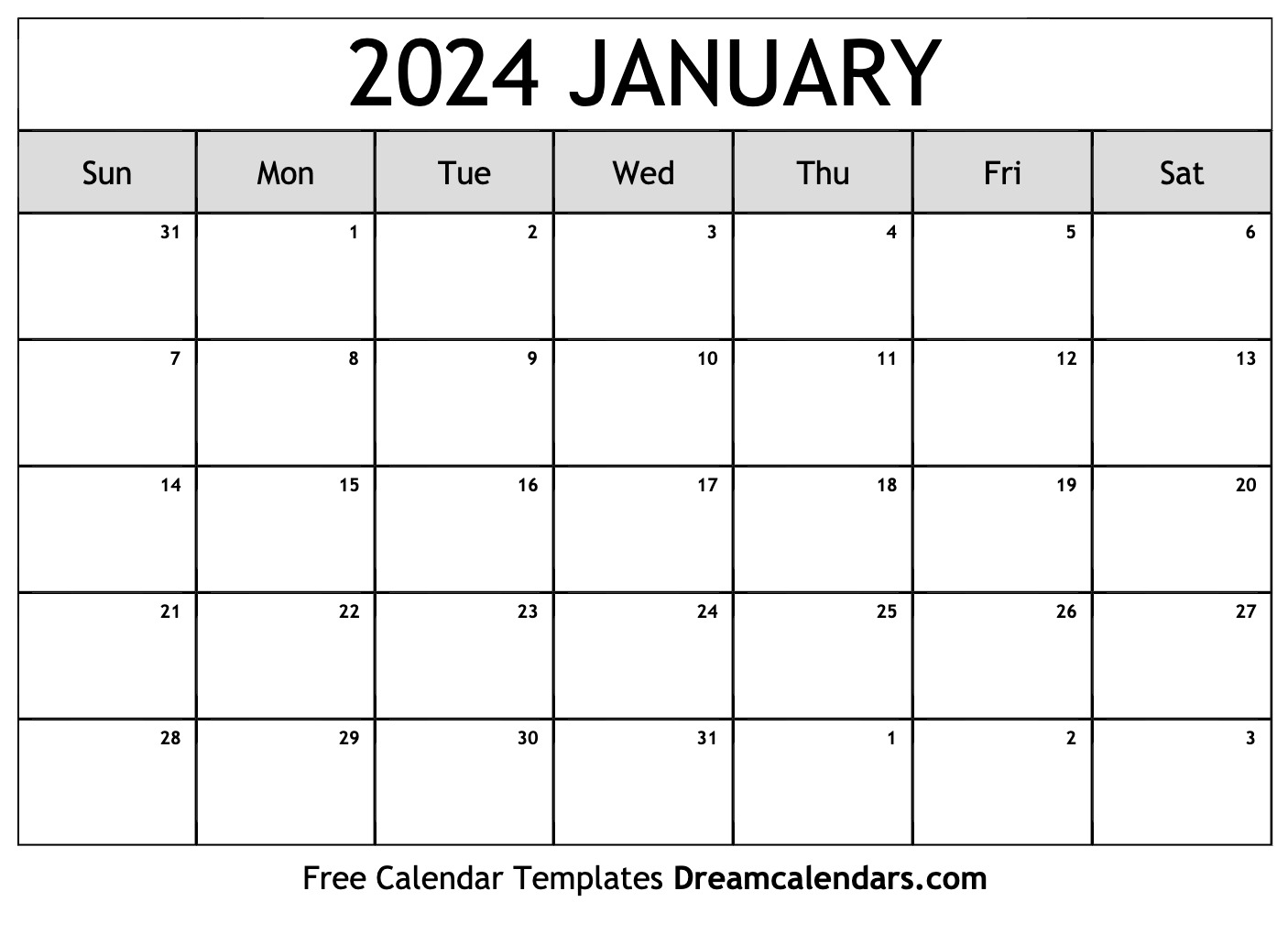 January 2024 Calendar - Free Printable with Holidays and Observances