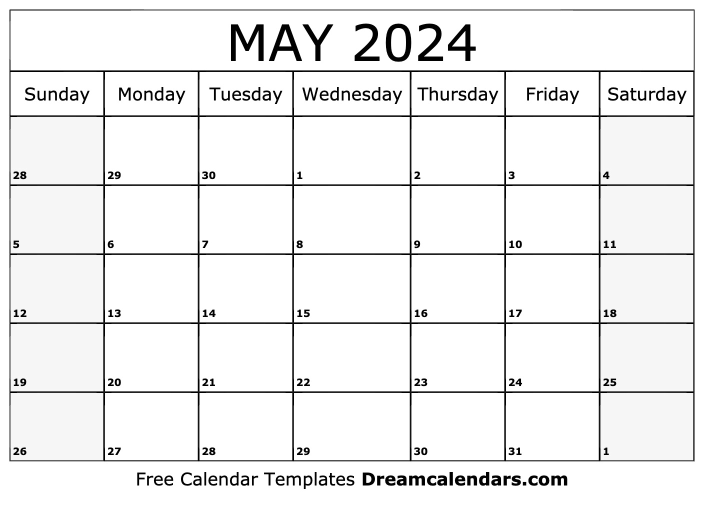 Download Printable May 2024 Calendars