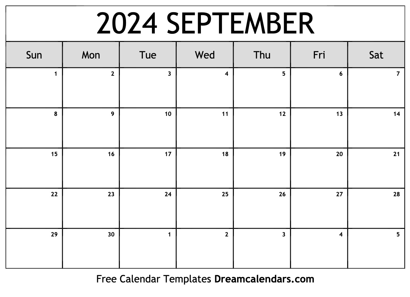 September 2024 Calendar Free Printable with Holidays and Observances