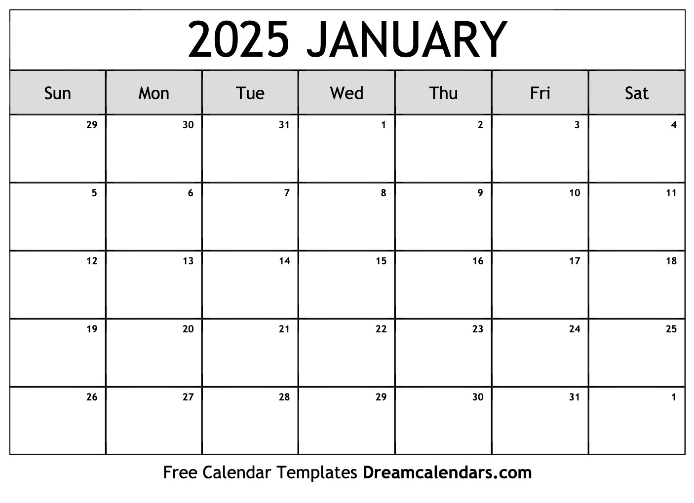 Blank Calendar Jan 2025 - ginny chelsey
