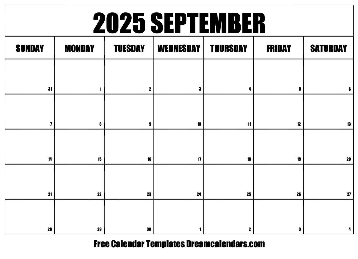 September 2025 Calendar Free Printable With Holidays And Observances