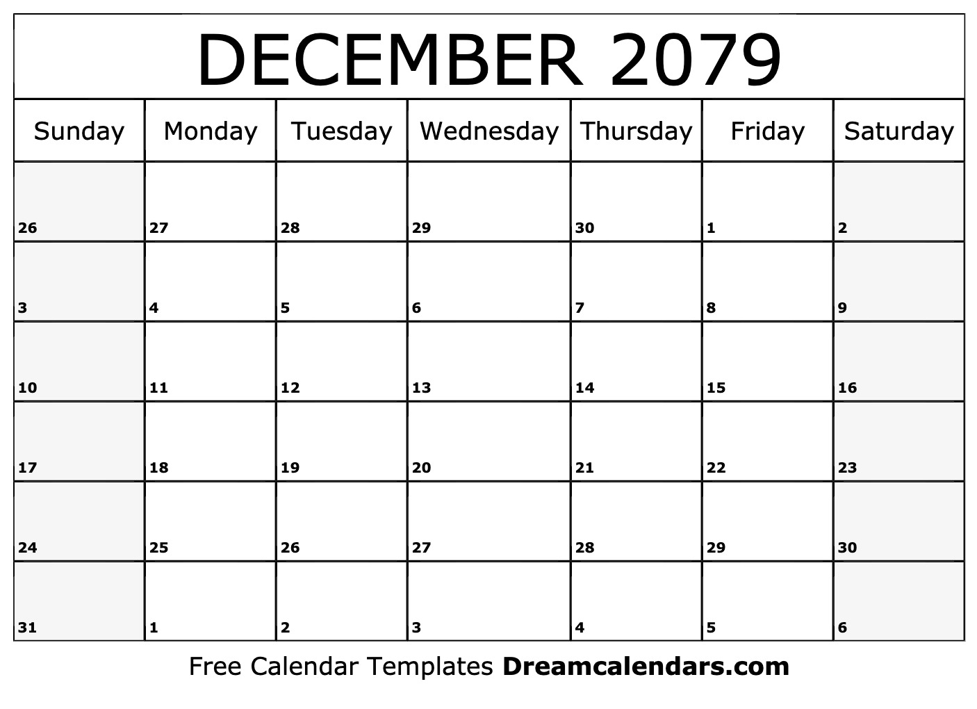 December 2079 calendar | Free blank printable with holidays