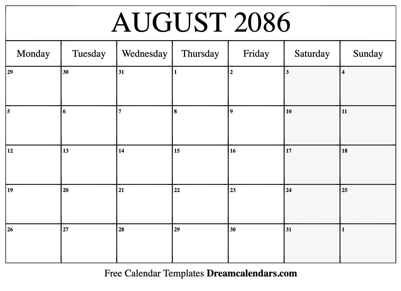 download printable august 2086 calendars