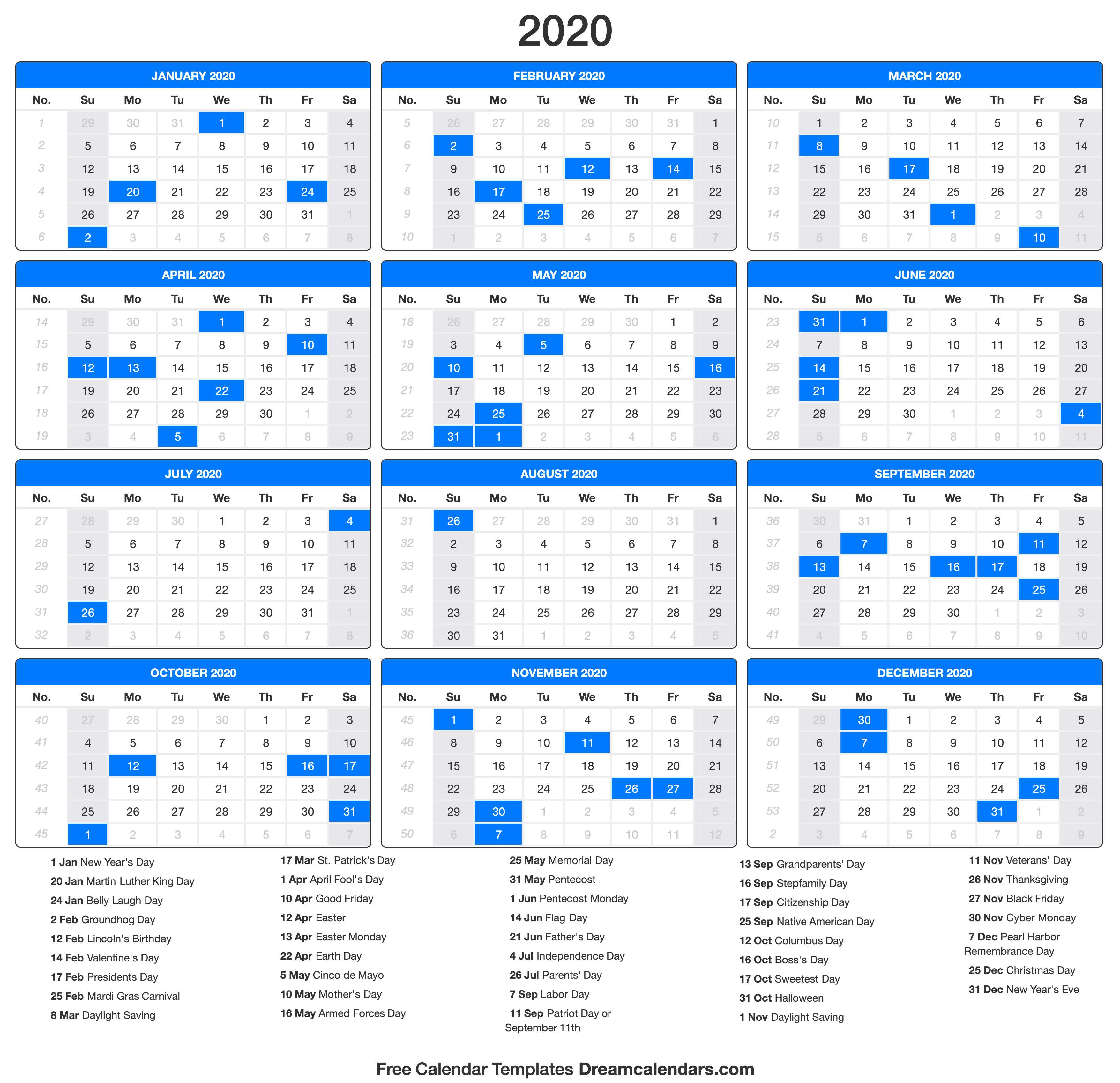 Make A Great 2020 Calendar Free