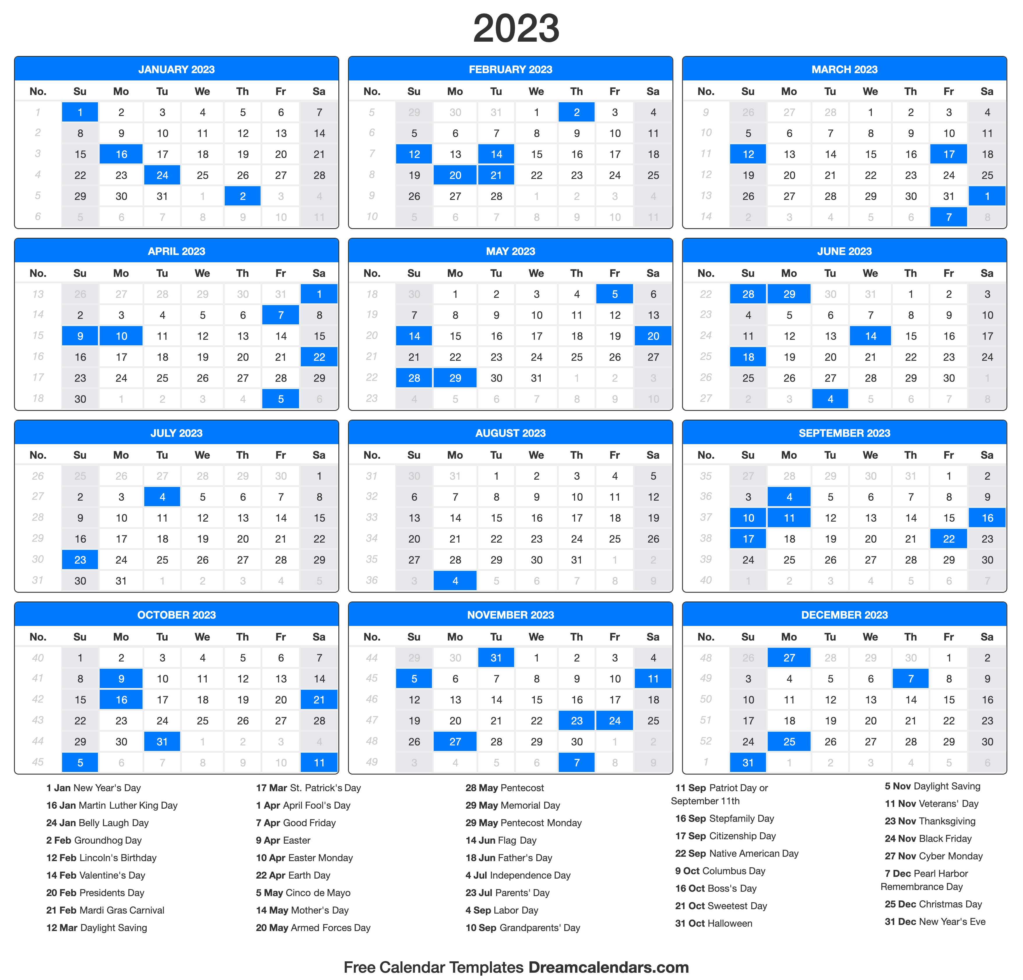 chase dom calendar 2023